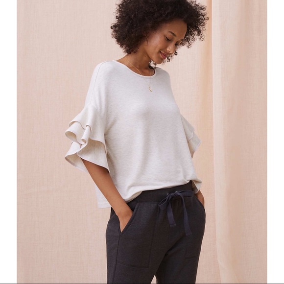 Lou & Grey Tops - Lou & Grey SignatureSoft Tipped Ruffle Top